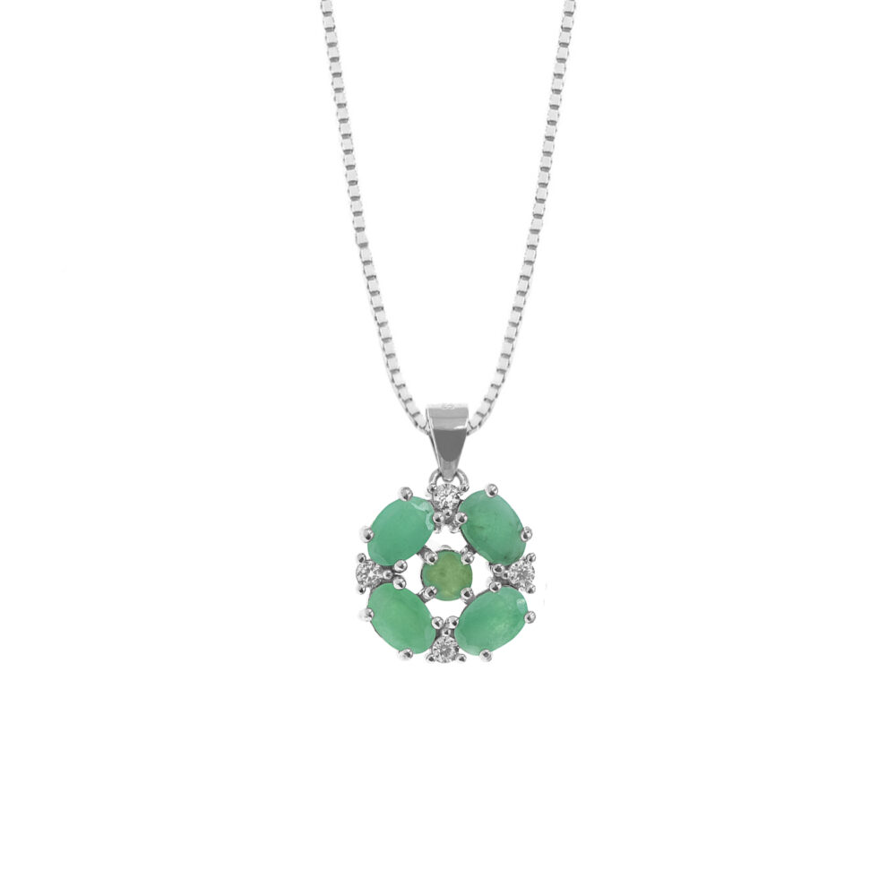 Collar Circular Esmeralda Plata 925