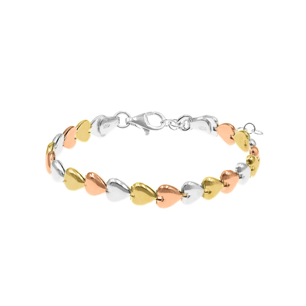 Pulsera Corazones Estampados Goldensilver