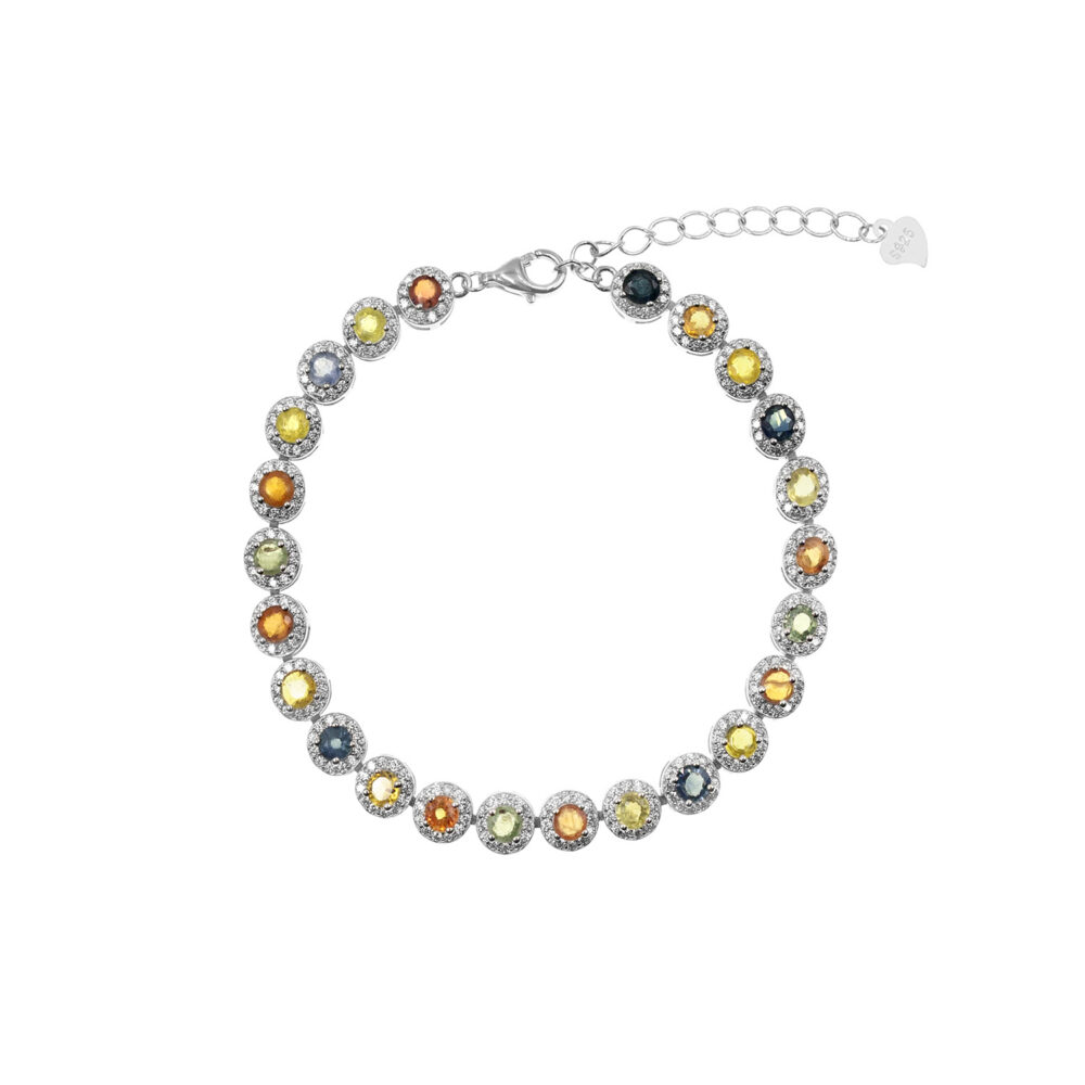 Pulsera Zafiro Multicolor Plata 925