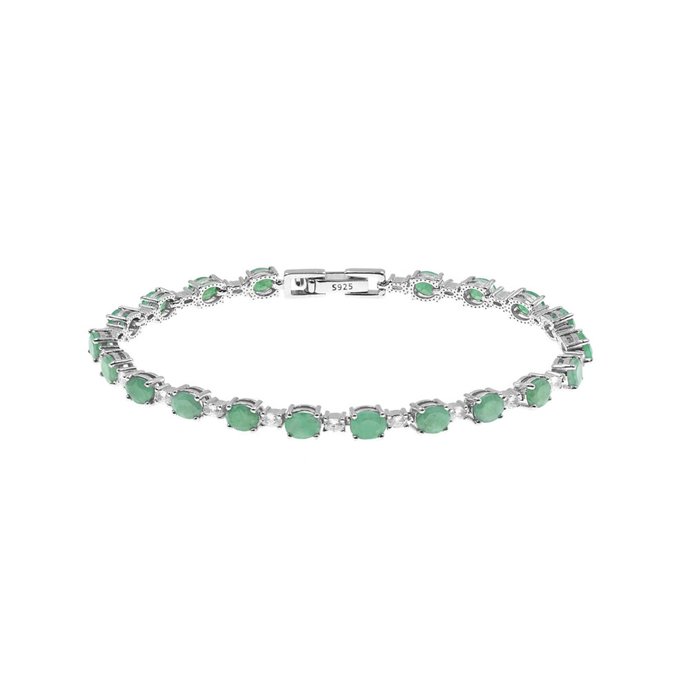 Pulsera Esmeralda Plata 925