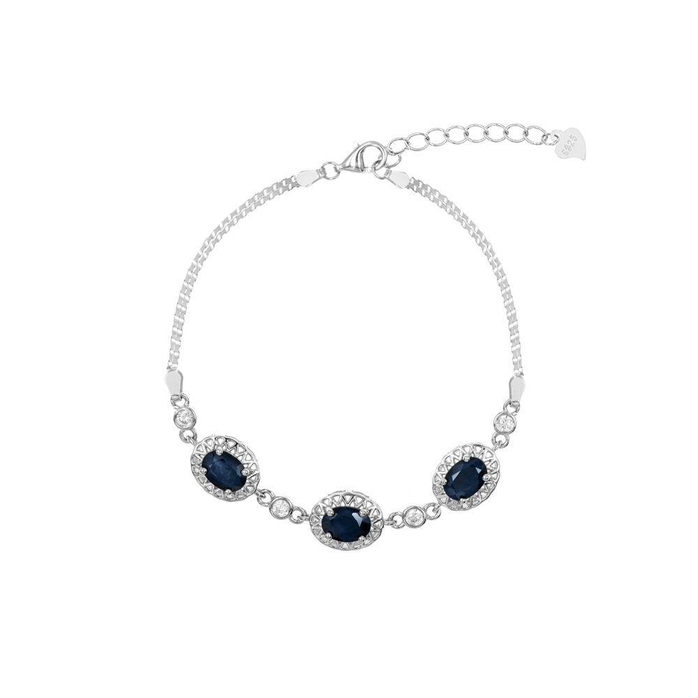 Pulsera Tres Zafiros Plata 925