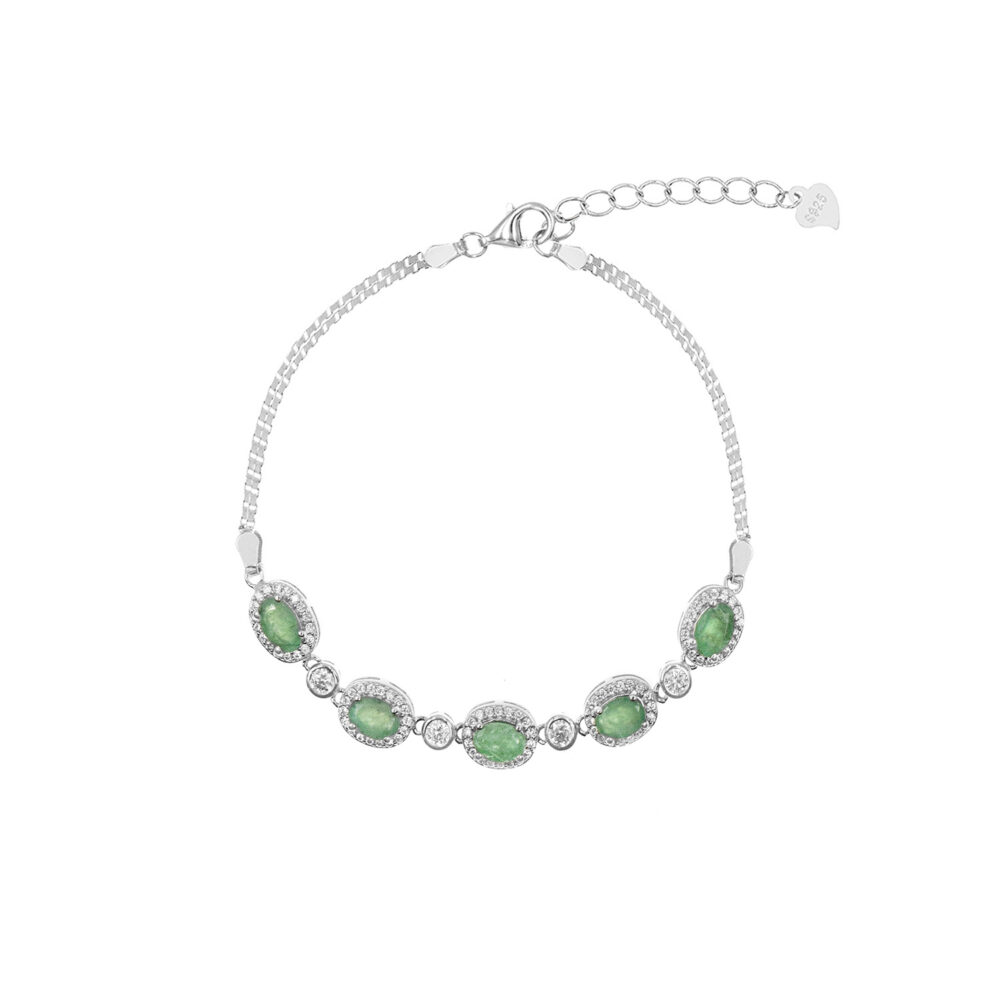 Pulsera Best Friends Esmeralda Plata 925