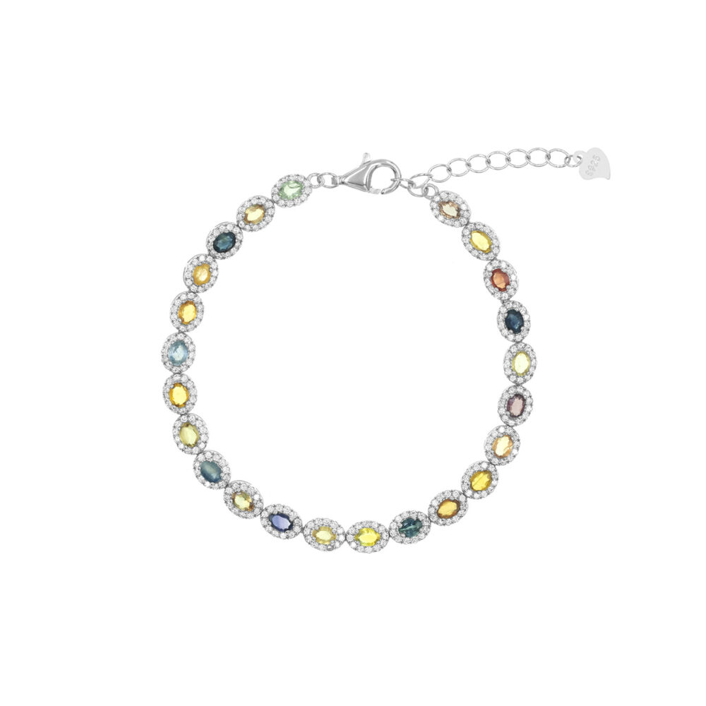 Pulsera Zafiro Multicolor Plata 925