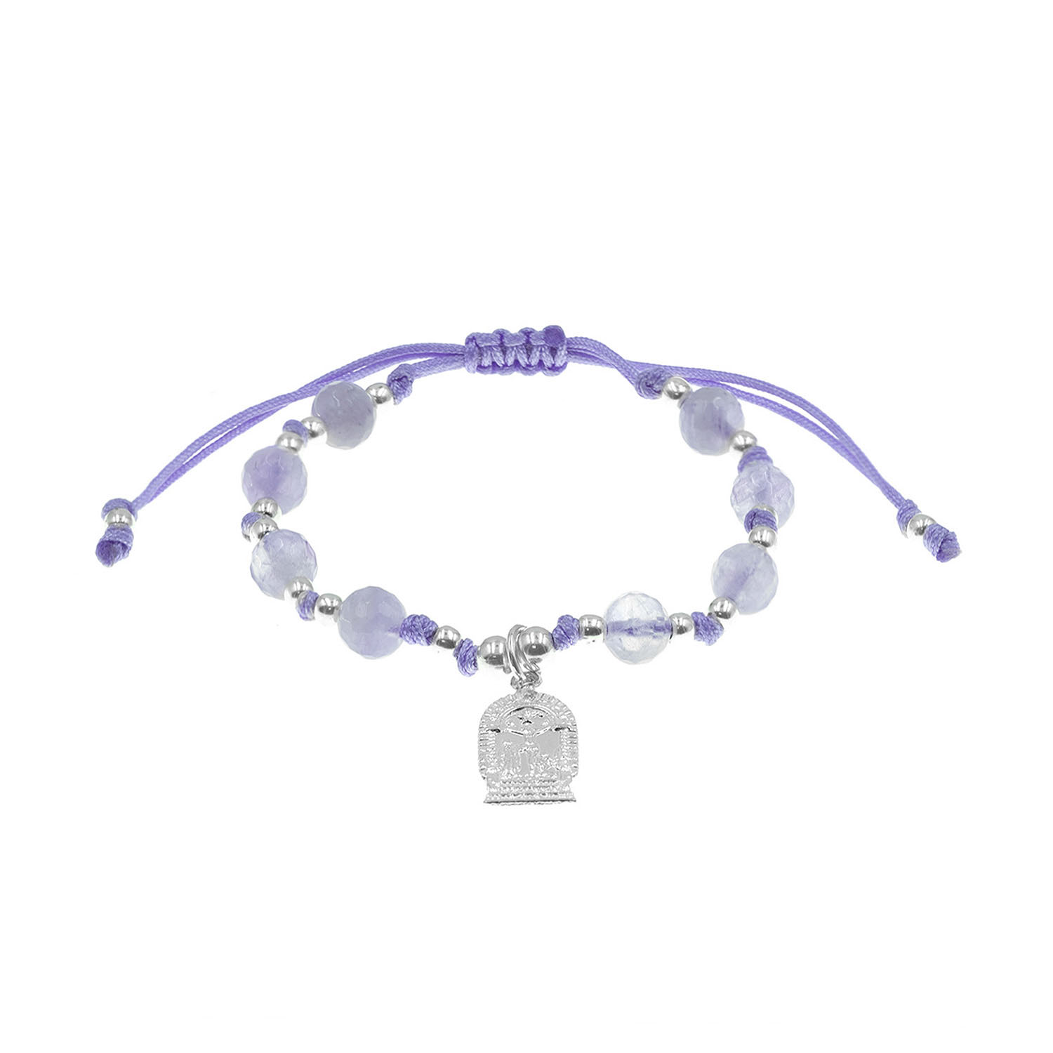 - Pulsera Amatista Nudos Señor de los Milagros Plata 925