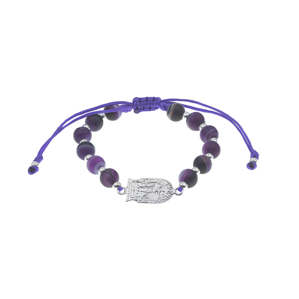Pulsera Agatha Purpura Señor de los Milagros Plata 925