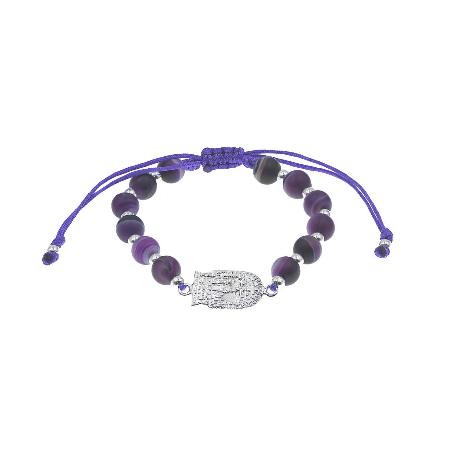 - Pulsera Agatha Purpura Señor de los Milagros Plata 925