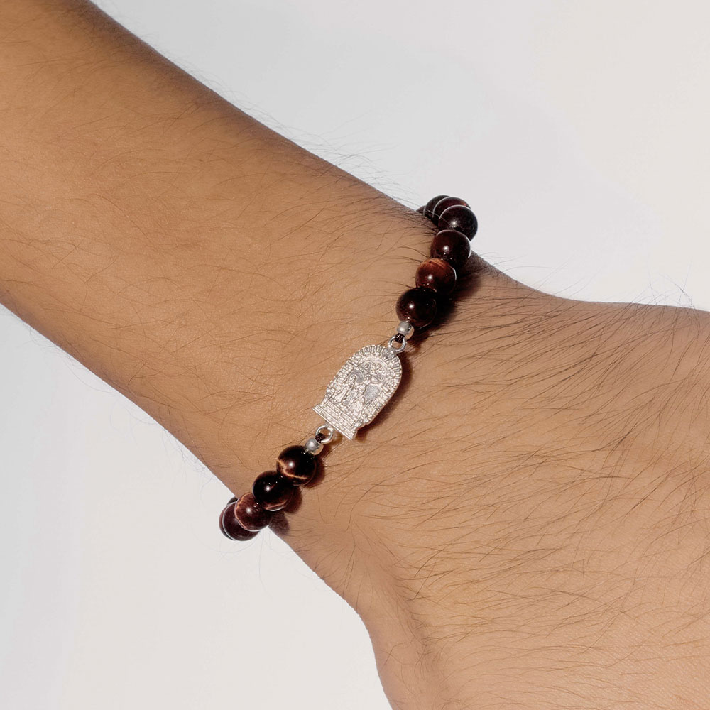 - Pulsera Ojo Tigre Señor de los Milagros Plata 925