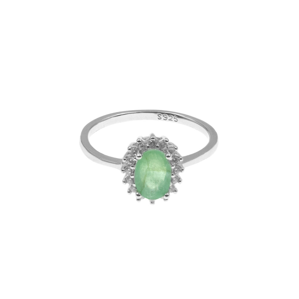 Anillo Sol Esmeralda Plata 925