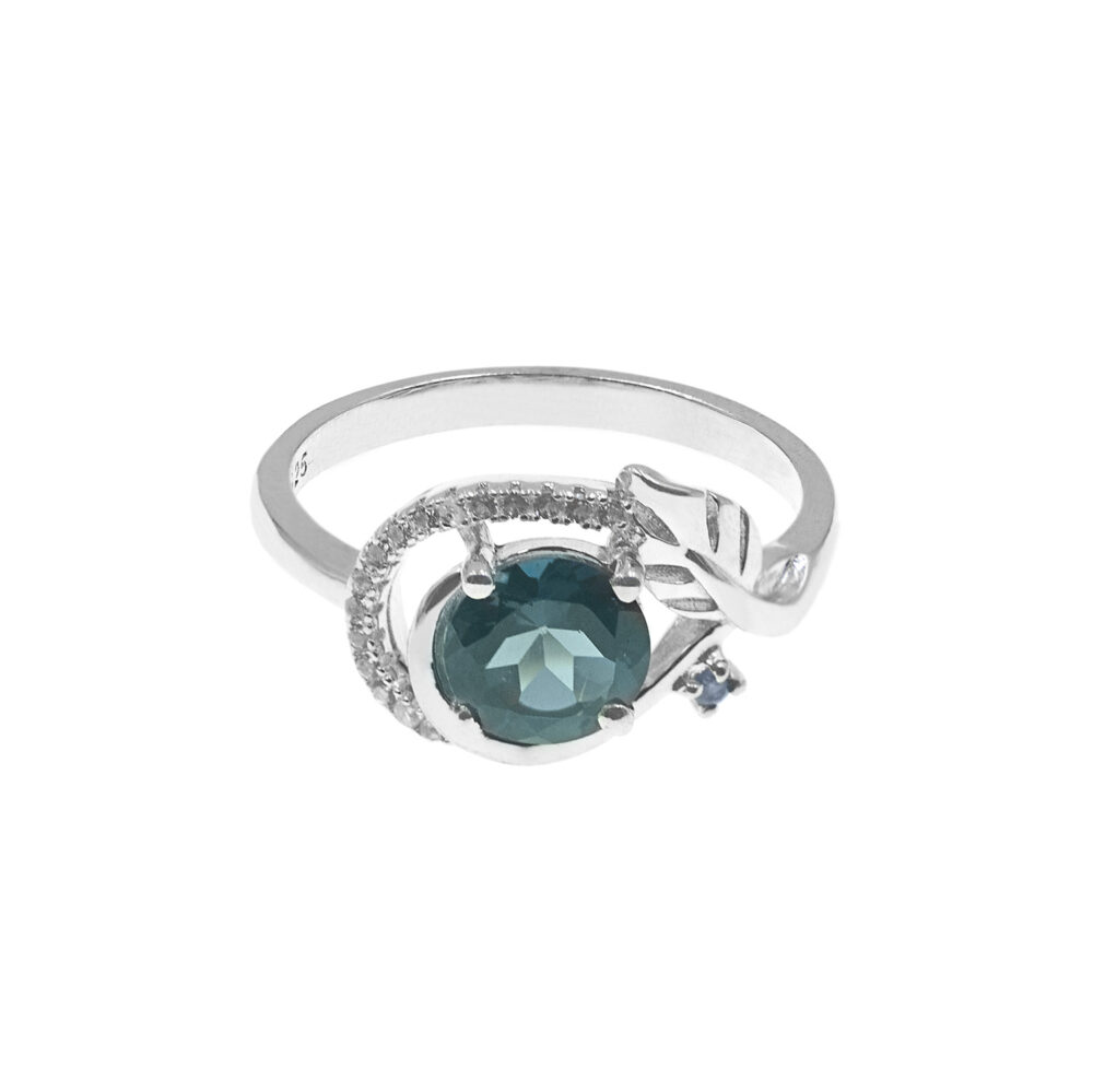 Anillo Redondo London Blue Plata 925