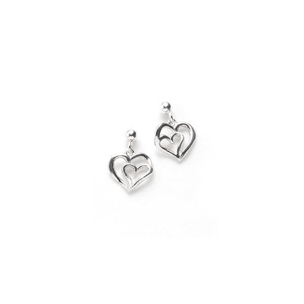 Aretes Corazón Plata 925