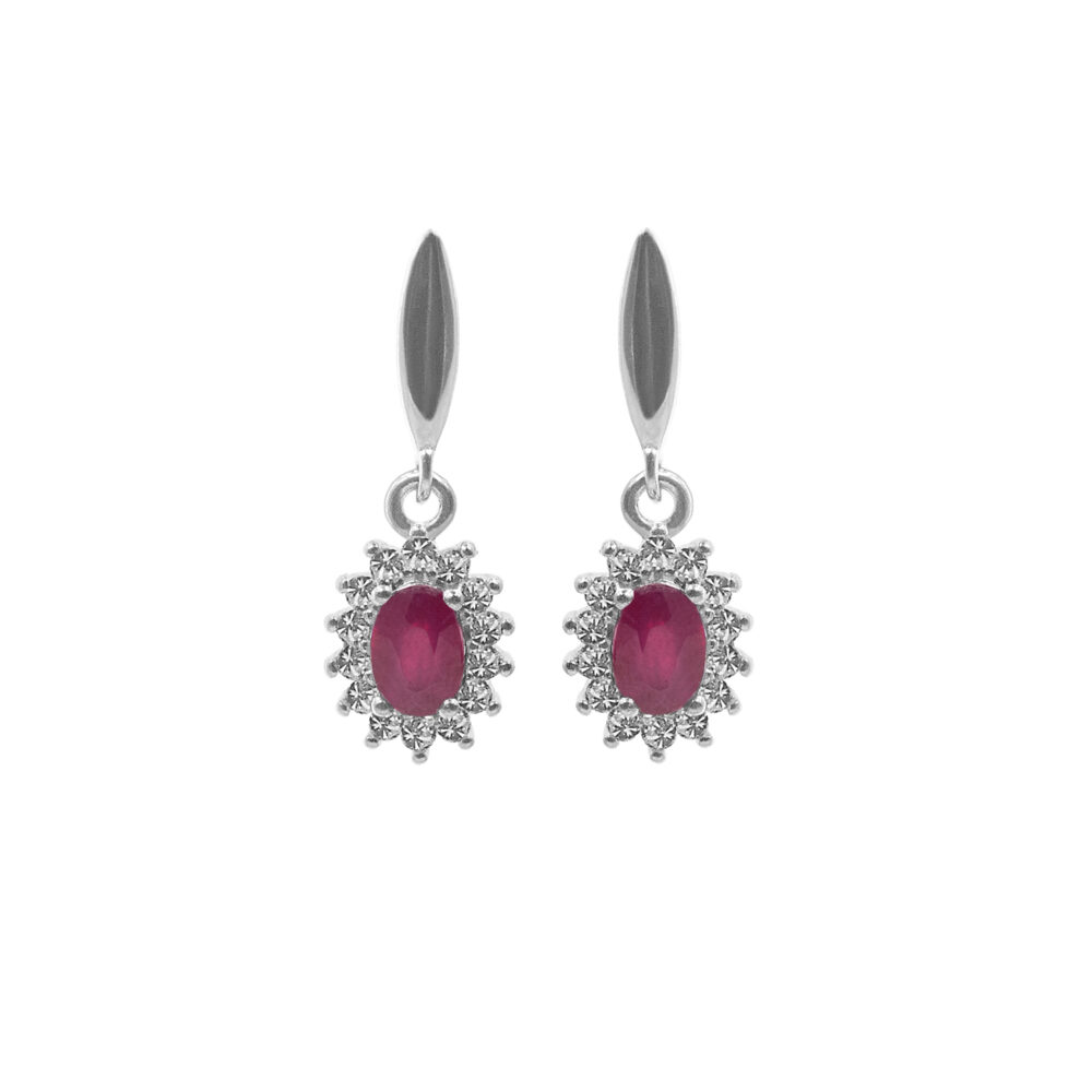 Aretes Rubí Roseta Plata 925