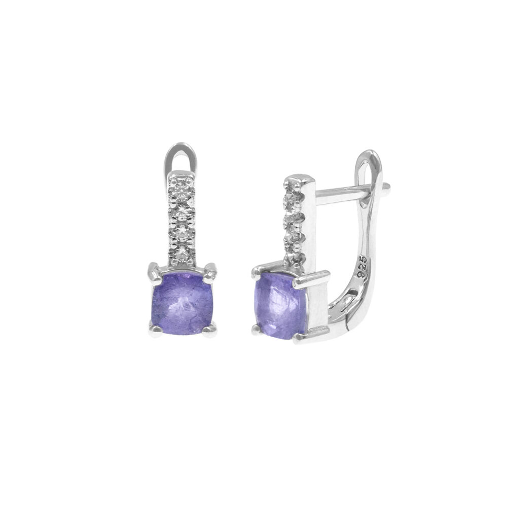 Aretes Tanzanita Plata 925
