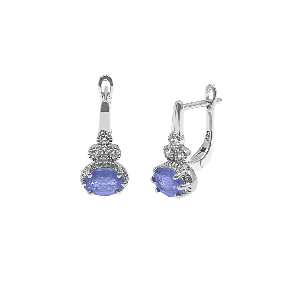 Aretes Tanzanita Plata 925