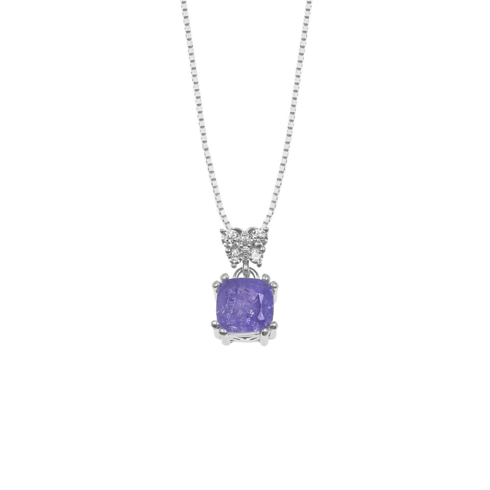 Collar Cuadrado Tanzanita Plata 925