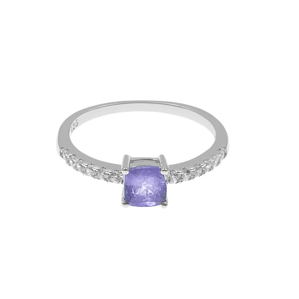 Anillo Tanzanita Cuadrado Plata 925