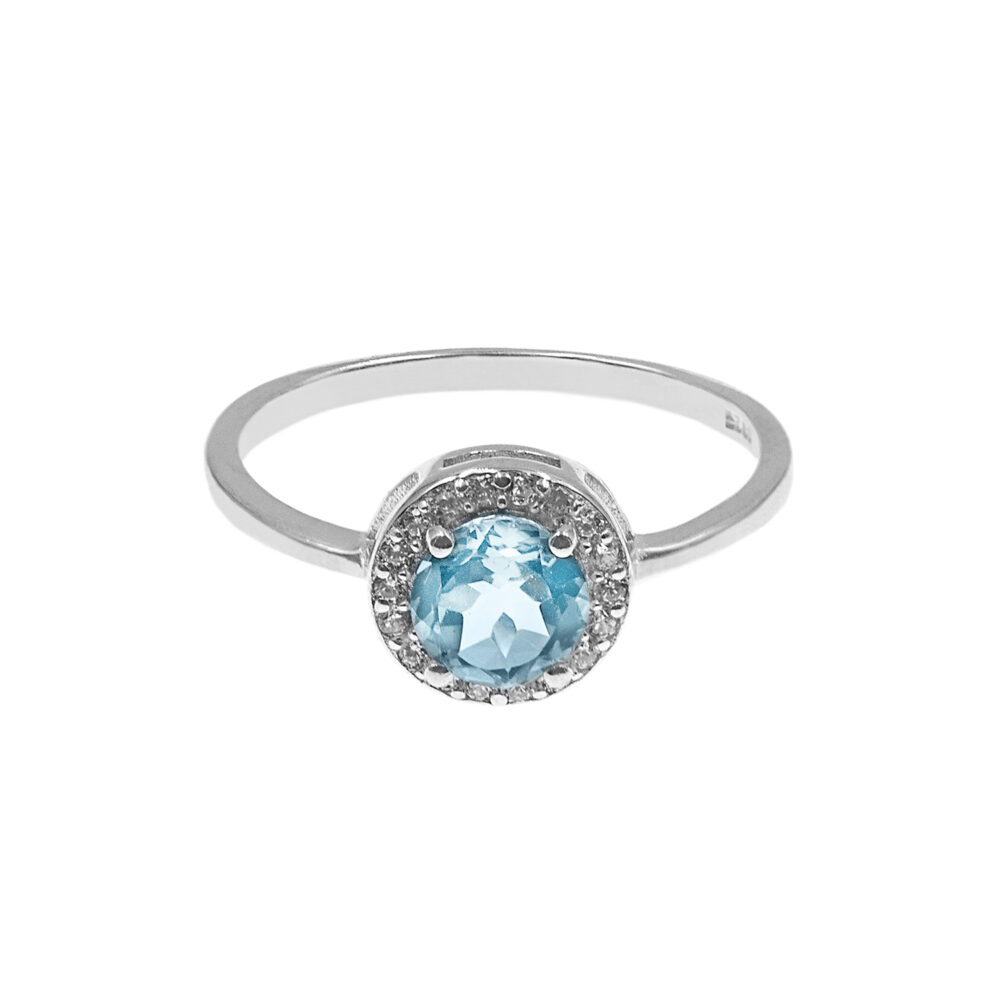 Anillo Topacio Sky Circular Plata 925