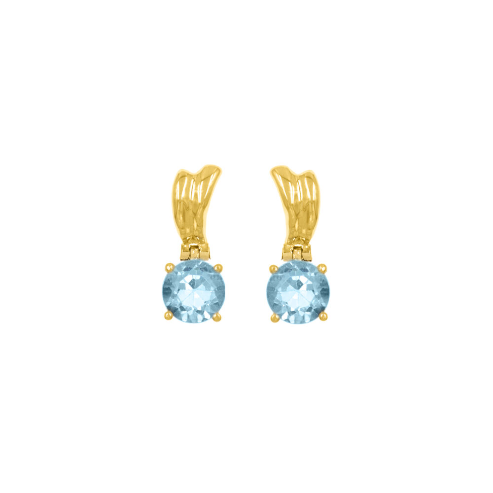 Aretes Topacio Sky Redondo Oro 18K