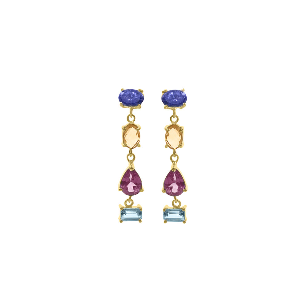 Aretes Multicolor Oro 18K