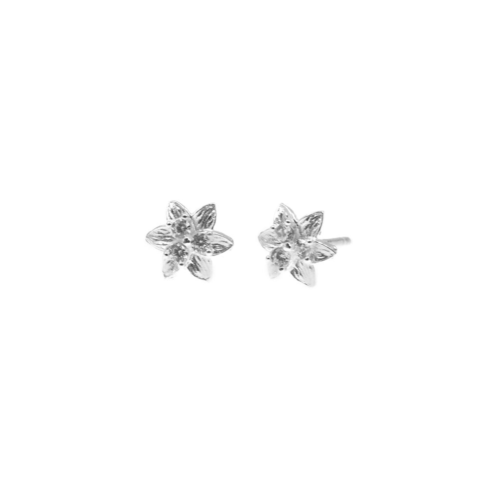 Aretes Flor Plata 925