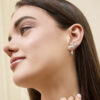- Aretes Flor Gota Plata 925