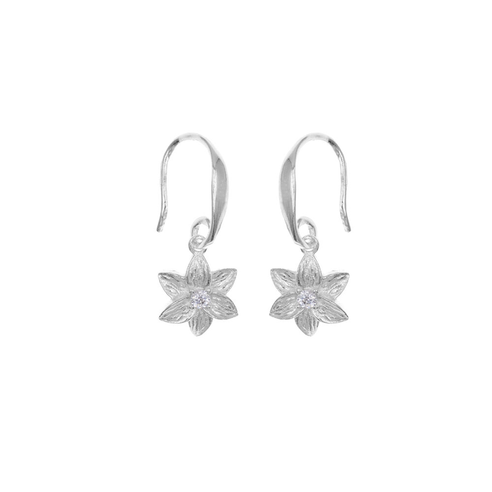 Aretes Flor Plata 925