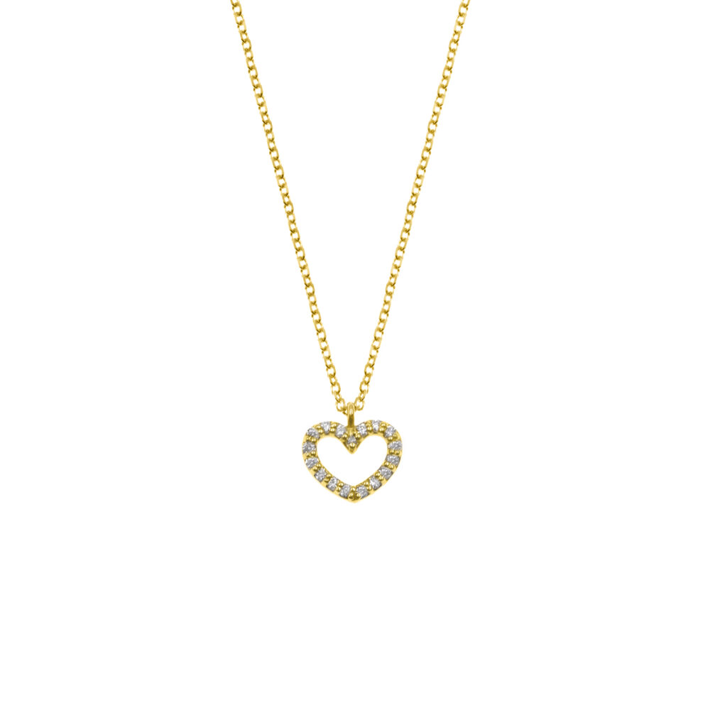 Collar Corazón Oro 18K & Brillante