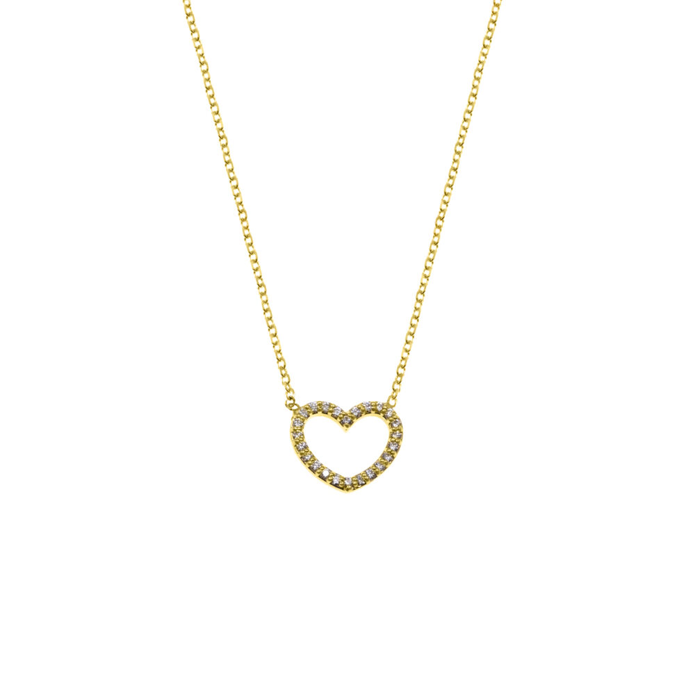 Collar Corazón Oro 18K & Brillante
