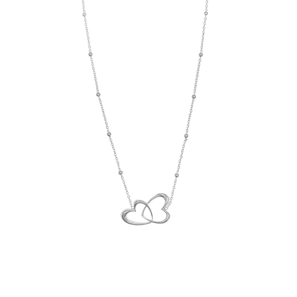 Collar Corazón Bolitas Plata 925