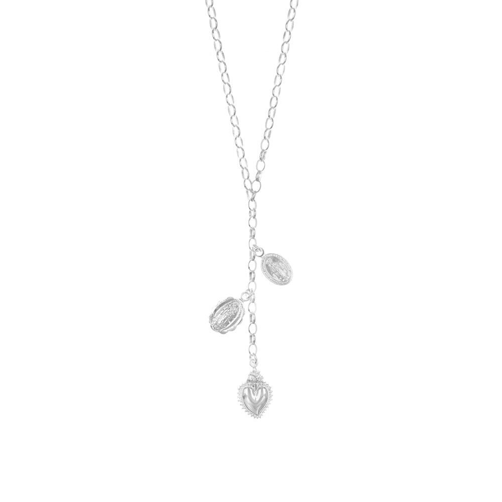 Collar Medallas Corazón Plata 925