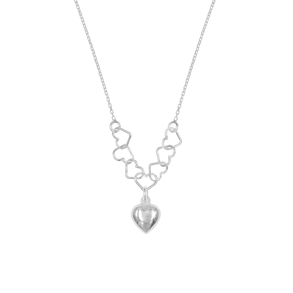 Collar Corazones Plata 925