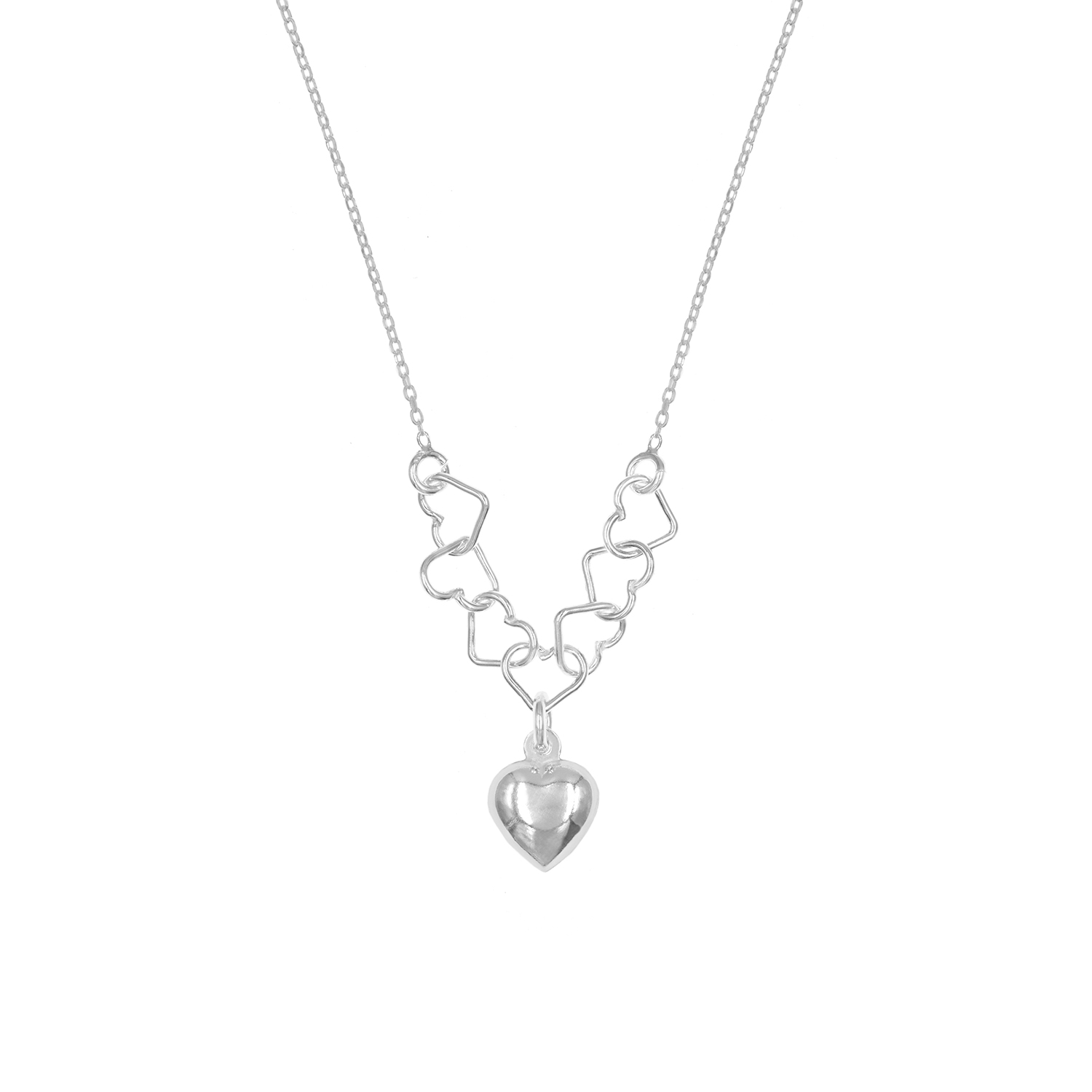 - Collar Corazones Plata 925