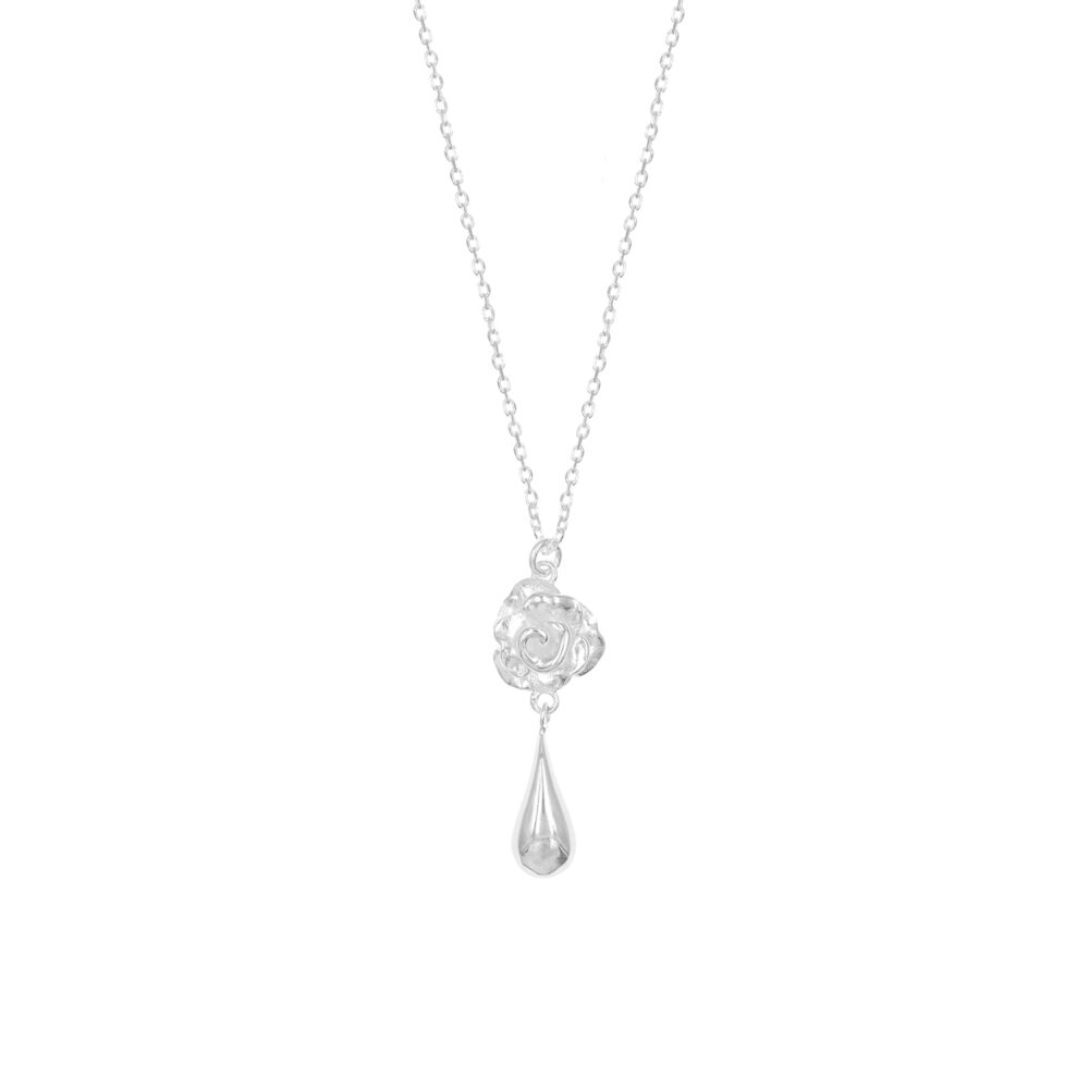 Collar Flor Gota Plata 925