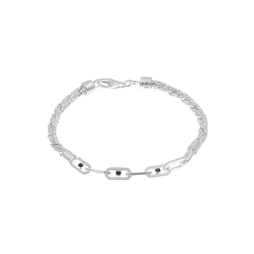 Pulsera Trenza Plata 925 Hombre