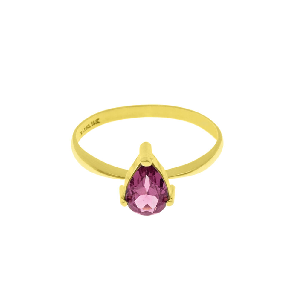 Anillo Rodolita Gota Oro 18K