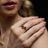 - Anillo Rodolita Gota Oro 18K