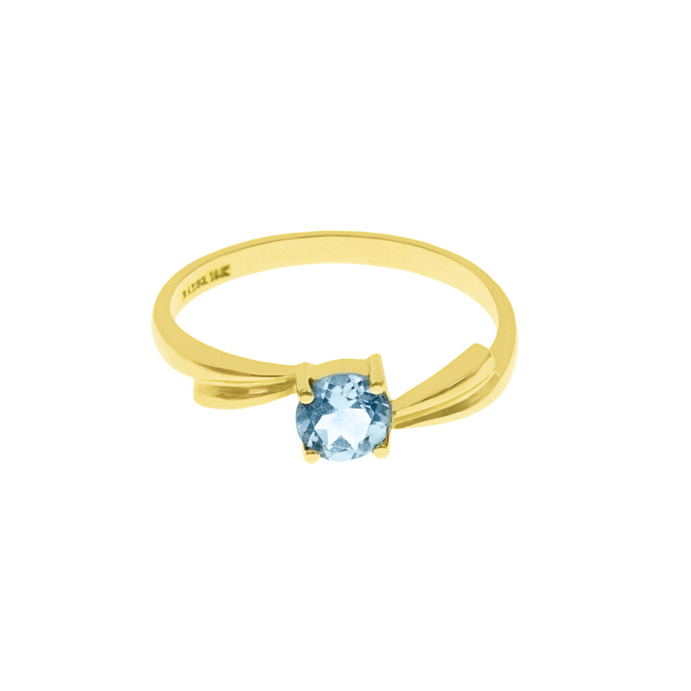 Anillo Topacio SKY Redondo Oro 18K