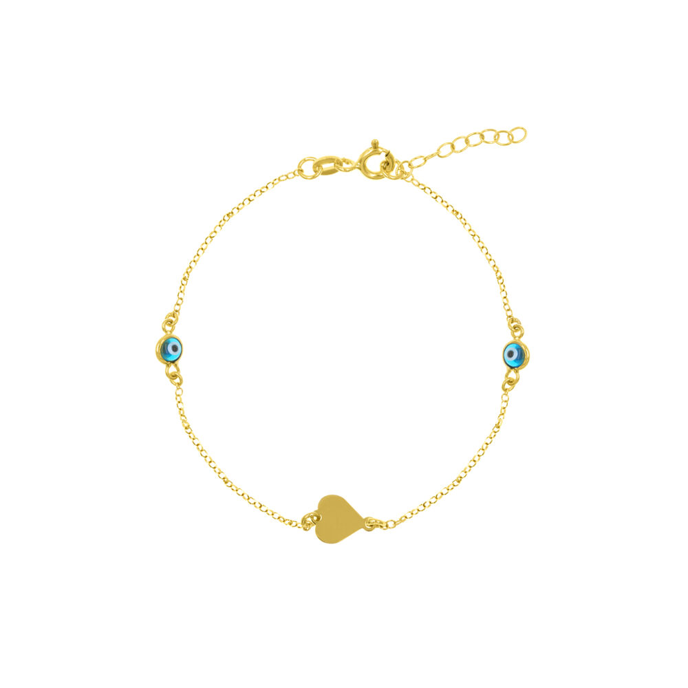 Pulsera Ojo Turco Corazón Oro 18K