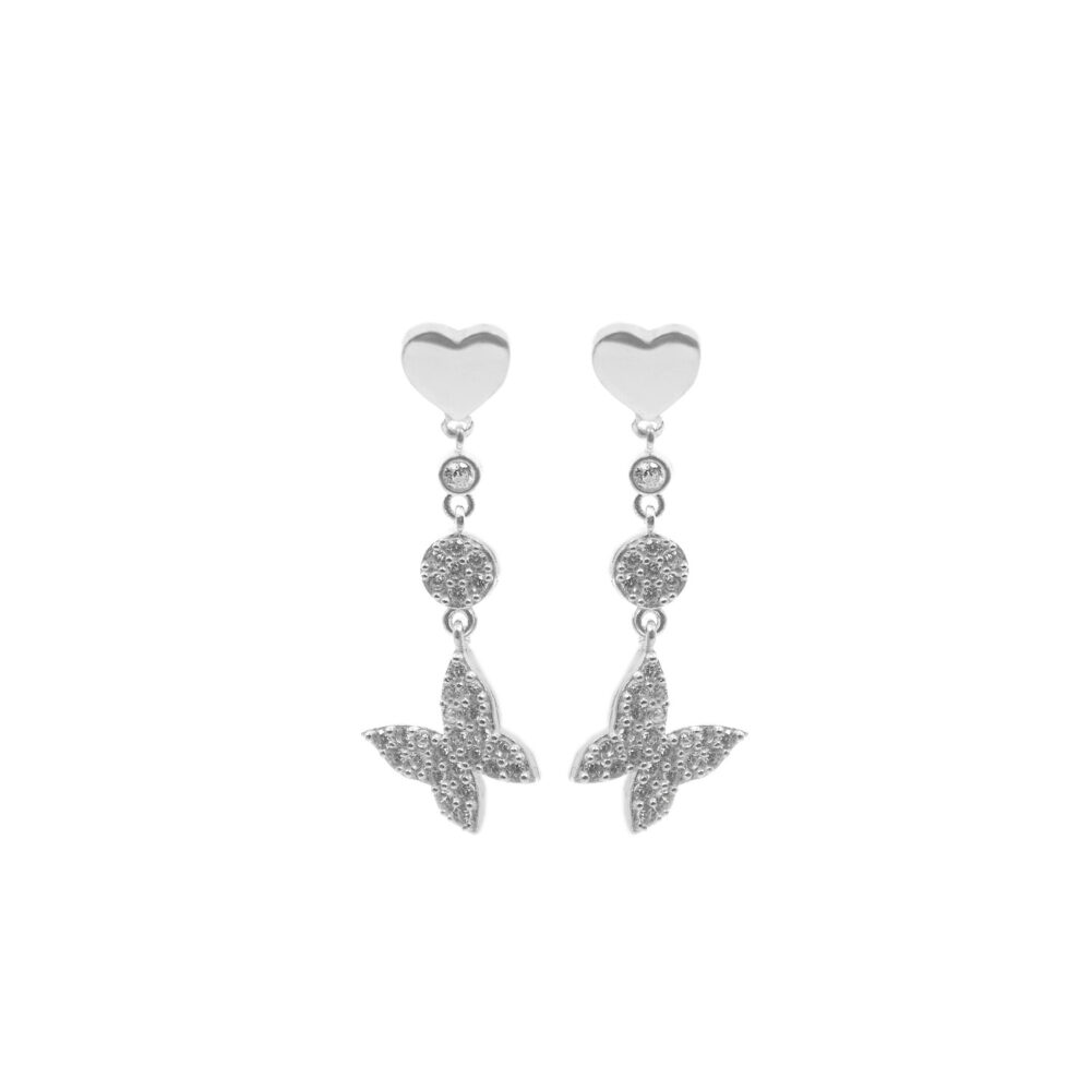 Aretes Mariposa Corazón Papilio Plata 925
