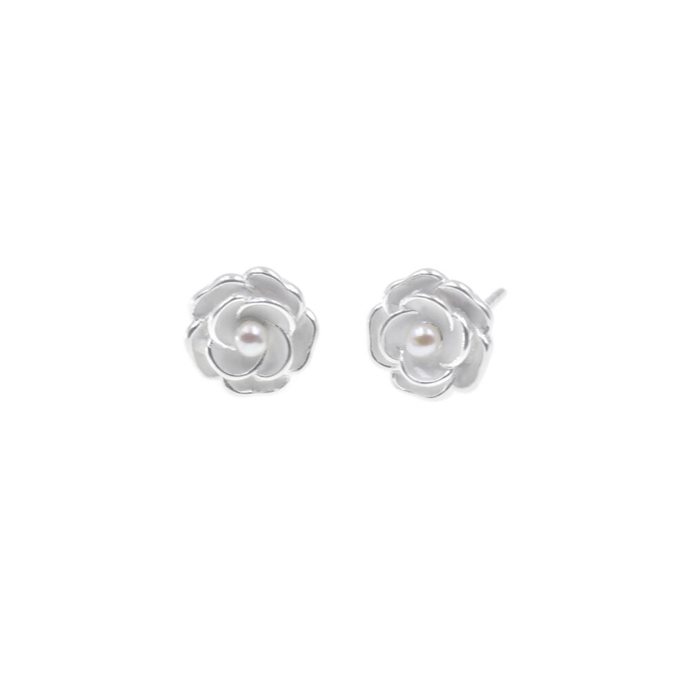 Aretes Perla Flor Suprema Plata 925