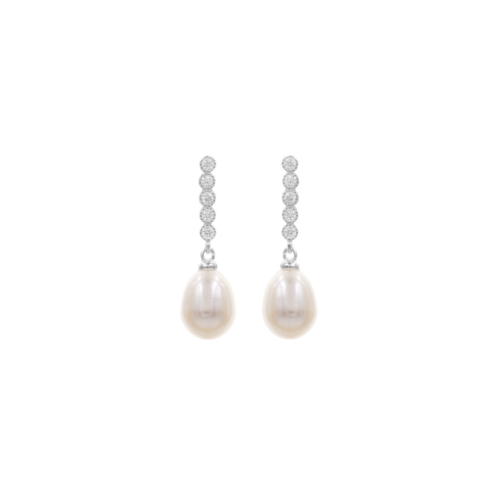 Aretes Perla Melo Plata 925