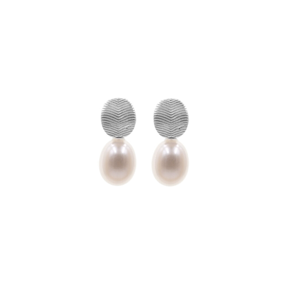 Aretes Perla Clara Plata 925