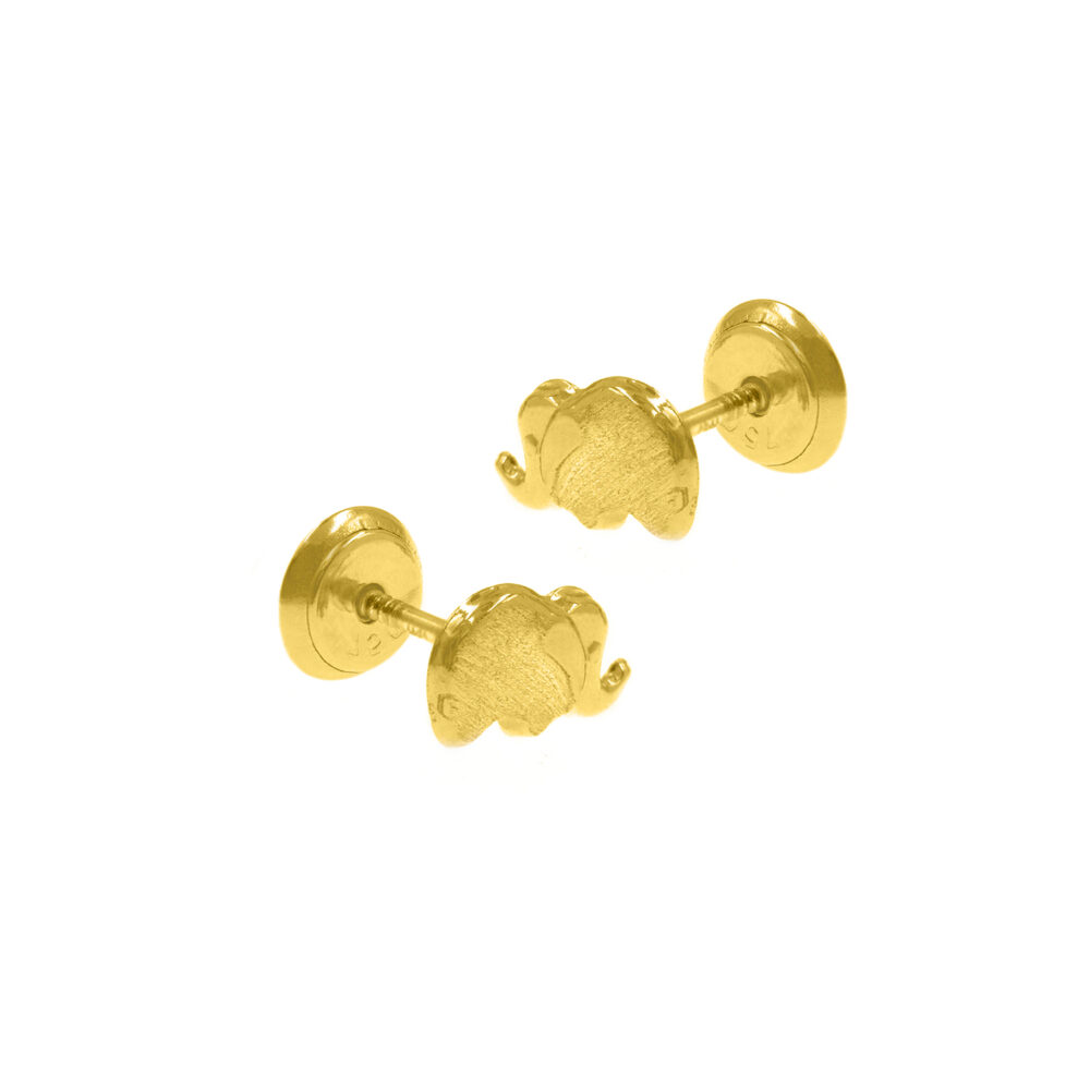 Aretes Elefante Niña Oro 18K