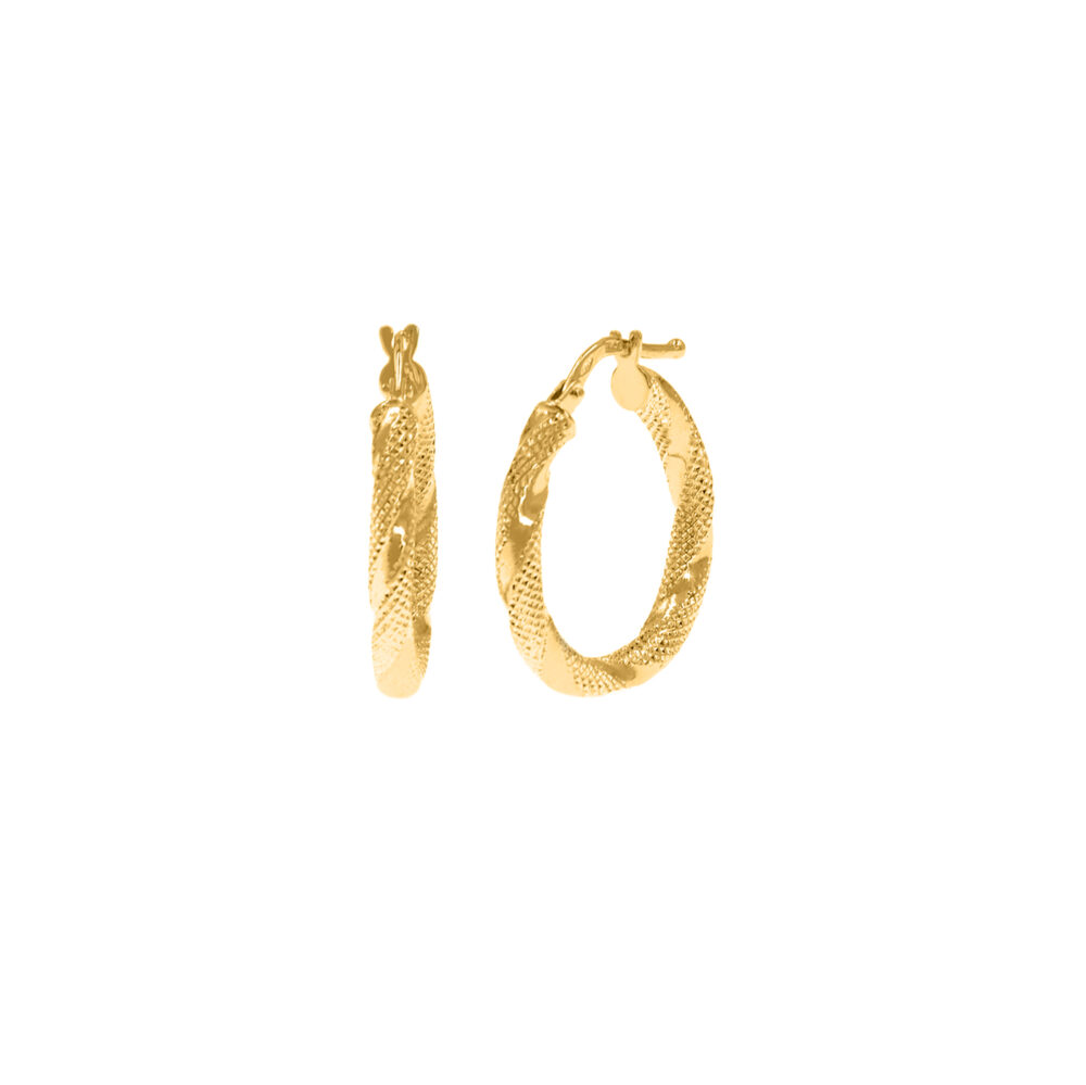 Aretes Acanalada Linda Oro 18K