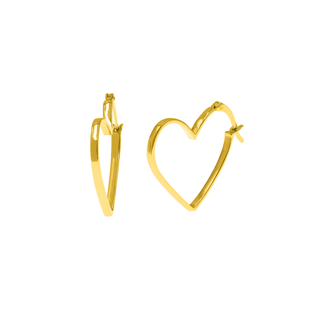 Aretes Corazón GoldenSilver Plata 925