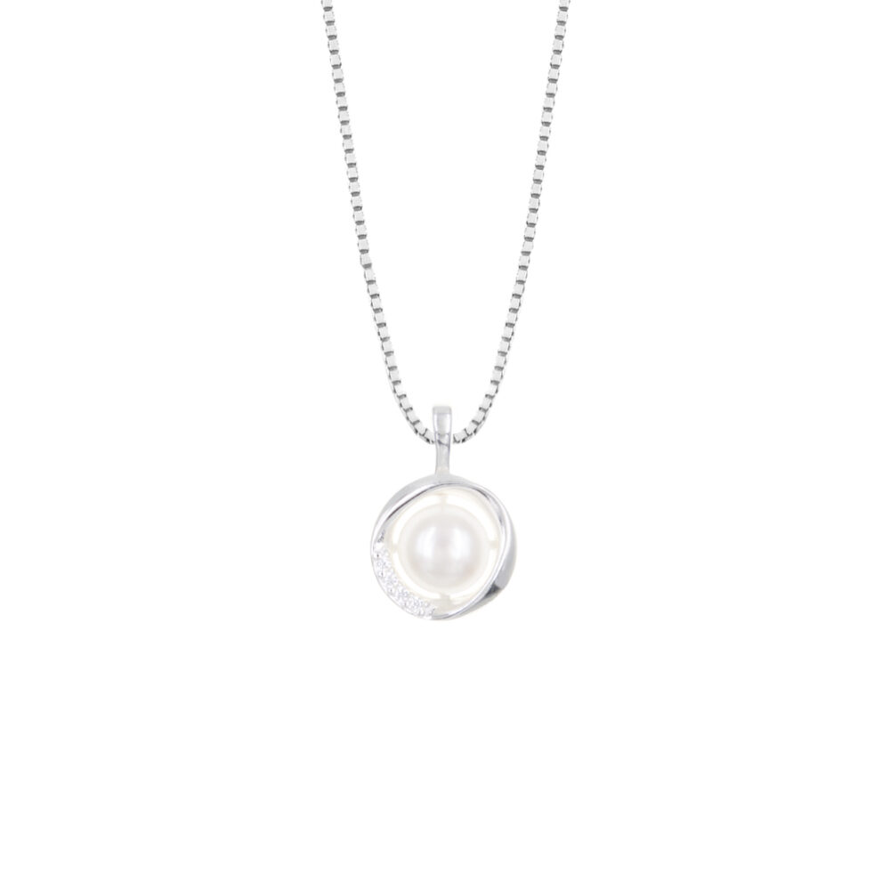 Collar Perla Bisel Plata 925