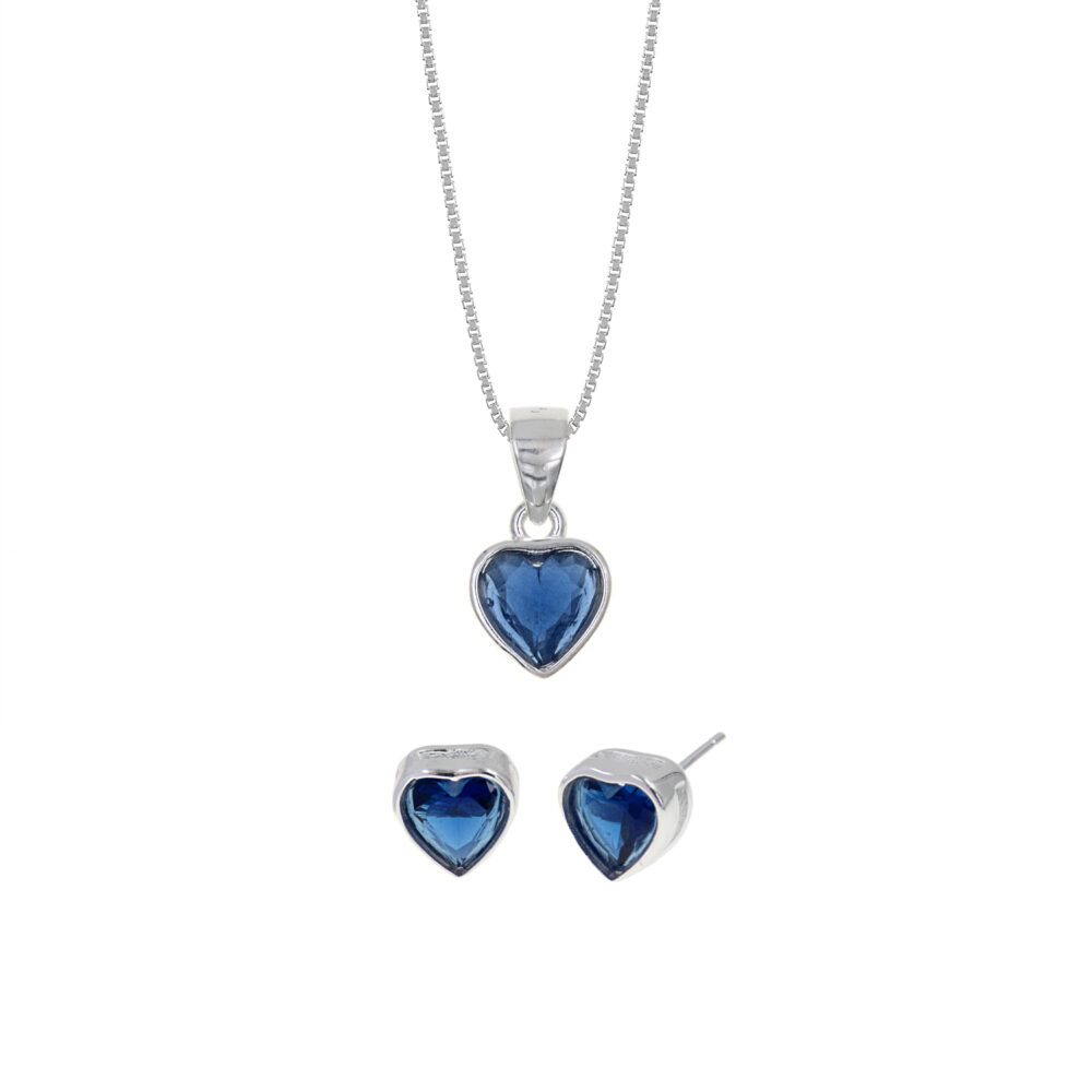 Set Collar y Aretes Glamour Plata 925
