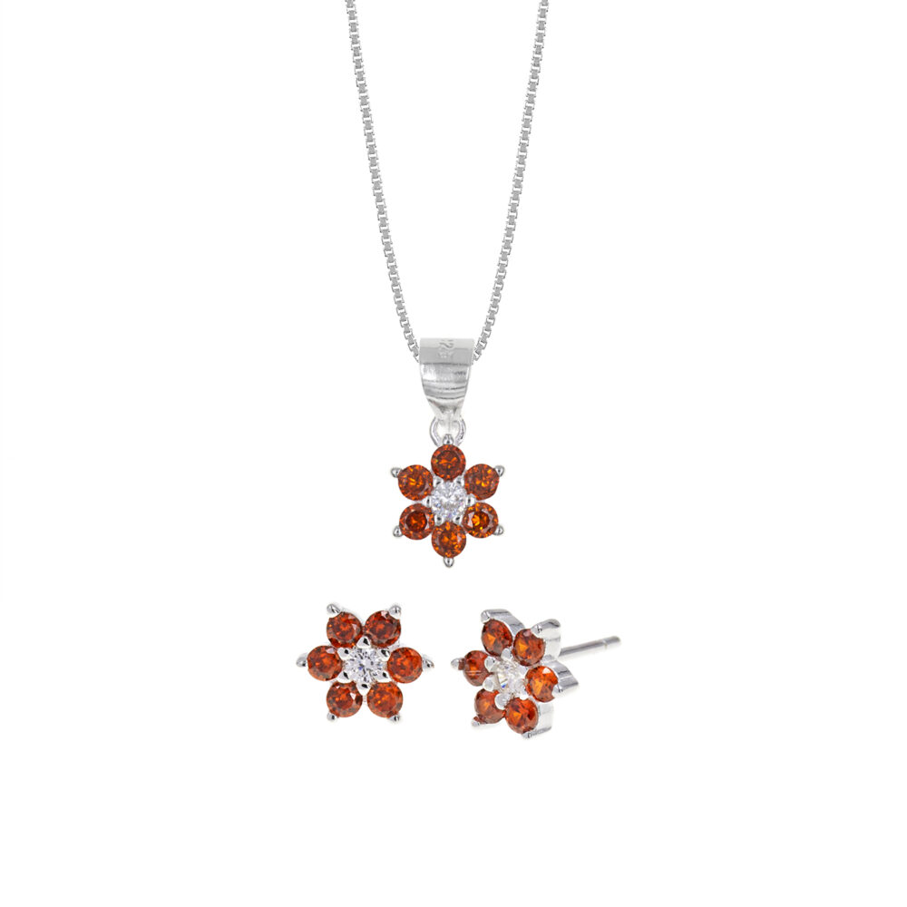 Set Collar y Aretes Aura Plata 925