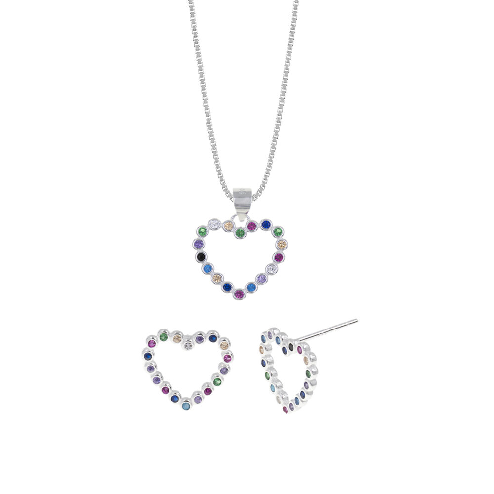 Set Collar y Aretes Reflejo Plata 925