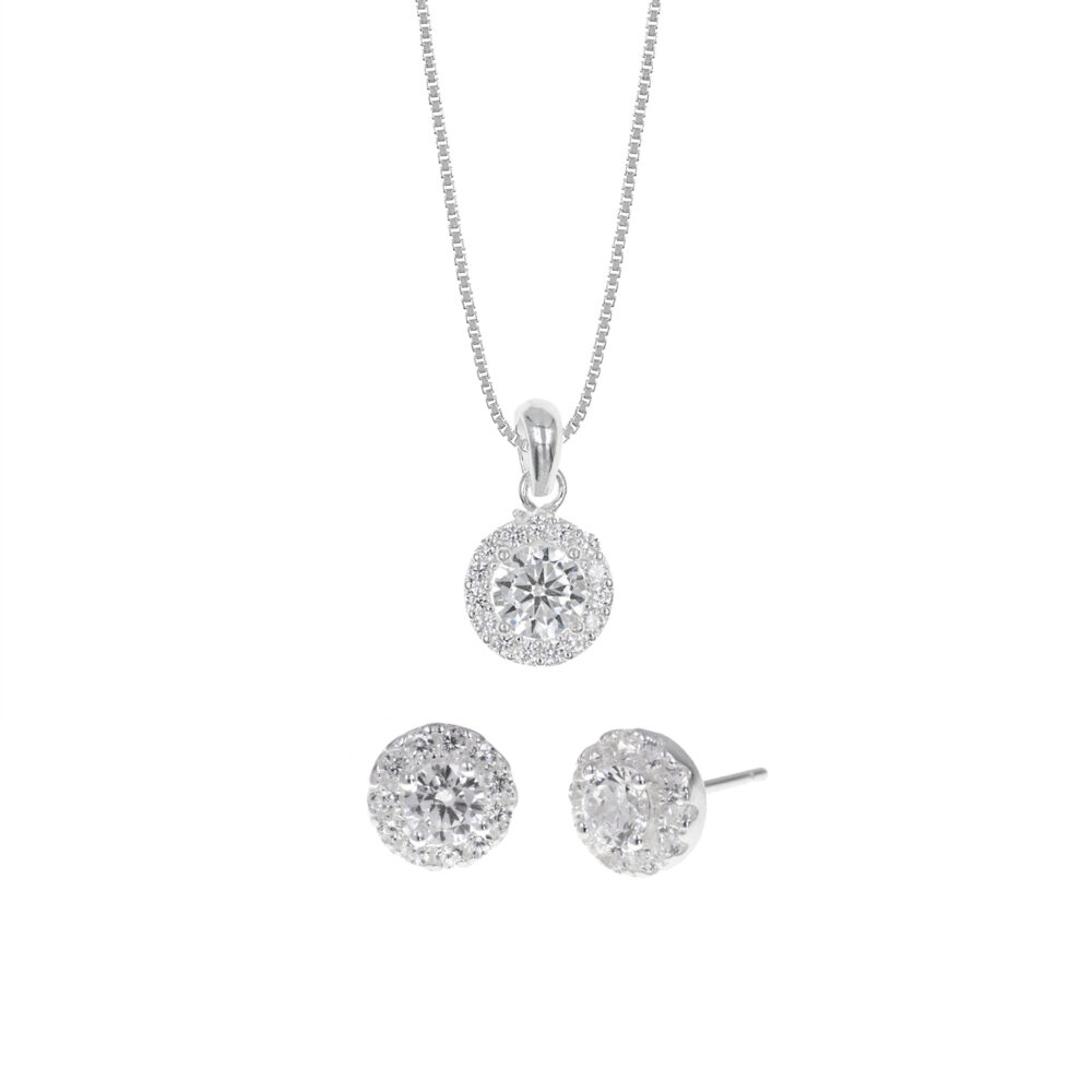 Set Collar y Aretes Luz Pura Plata 925