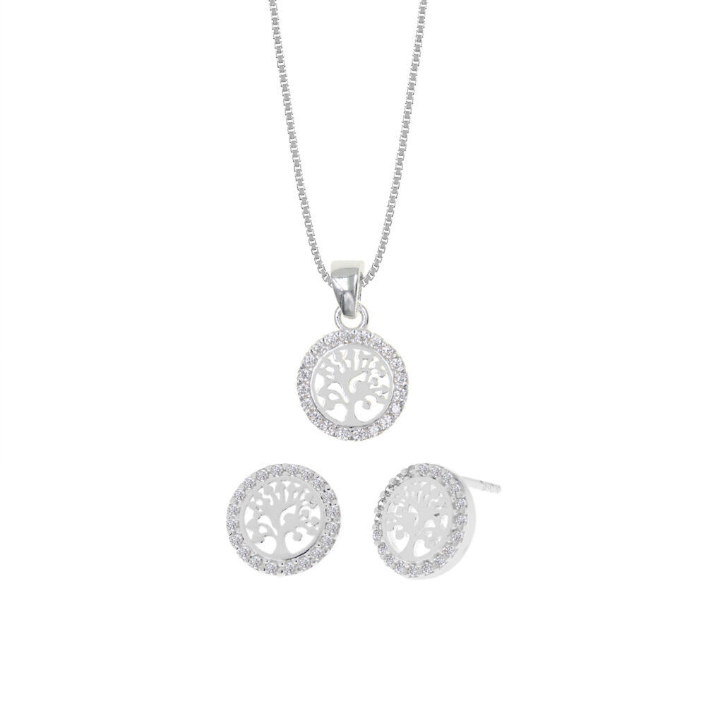Set Collar y Aretes Dulce Luz Plata 925